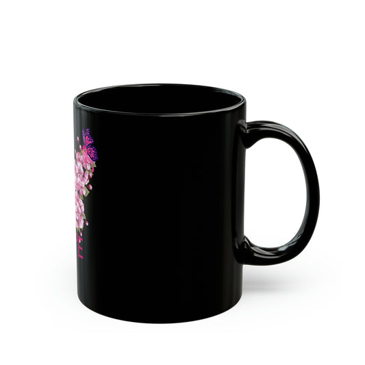 Butterfly Hope Breast Cancer Black Mug (11oz, 15oz)