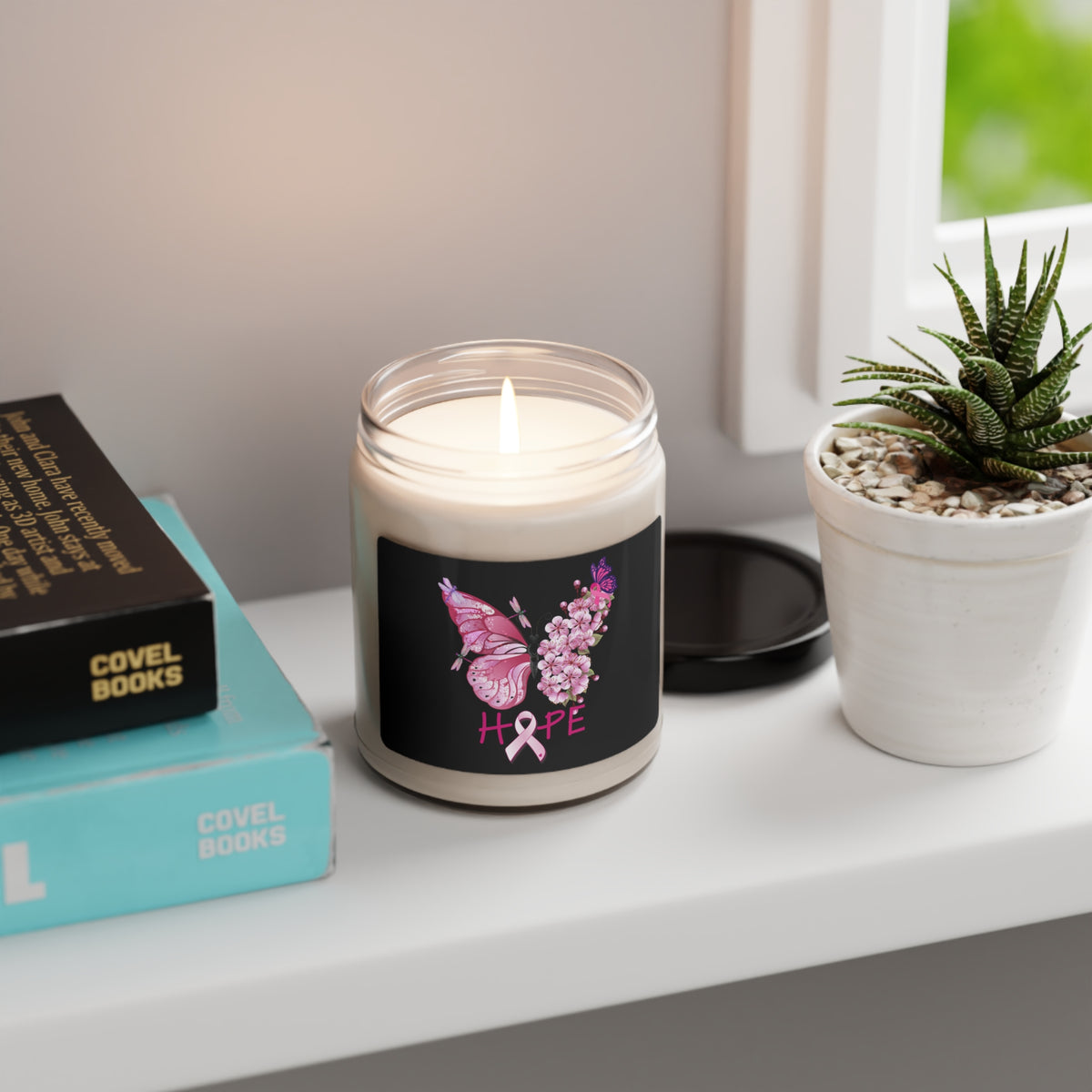Butterfly Hope Breast Cancer Scented Soy Candle, 9oz