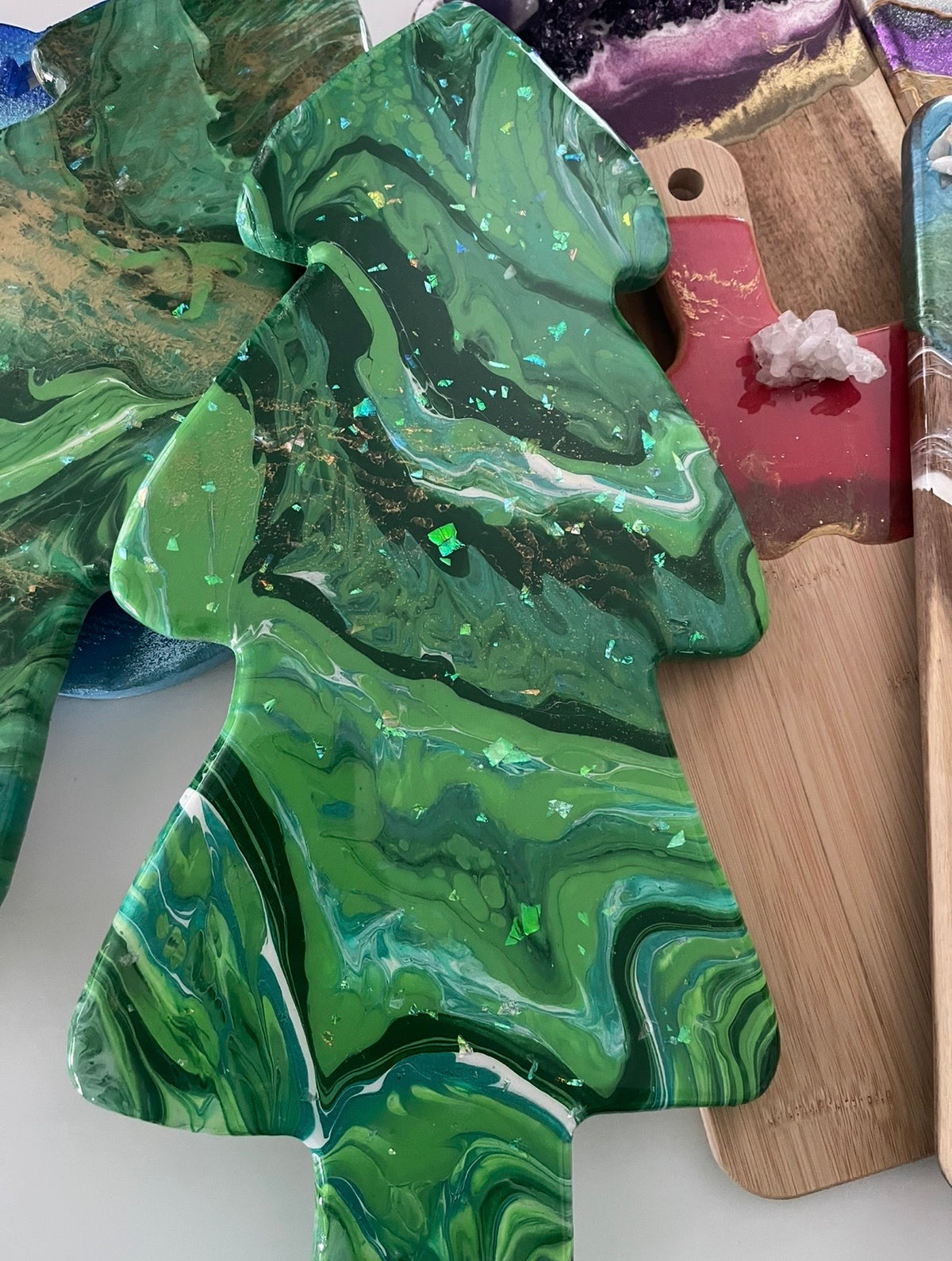 Resin Christmas Tree Cheeseboard