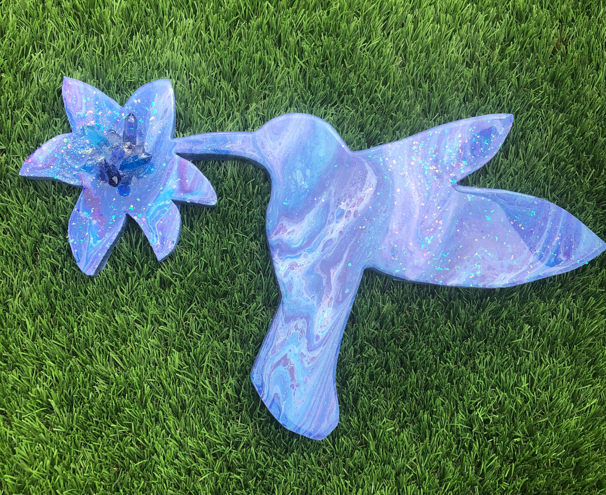 Resin hummingbird wall art