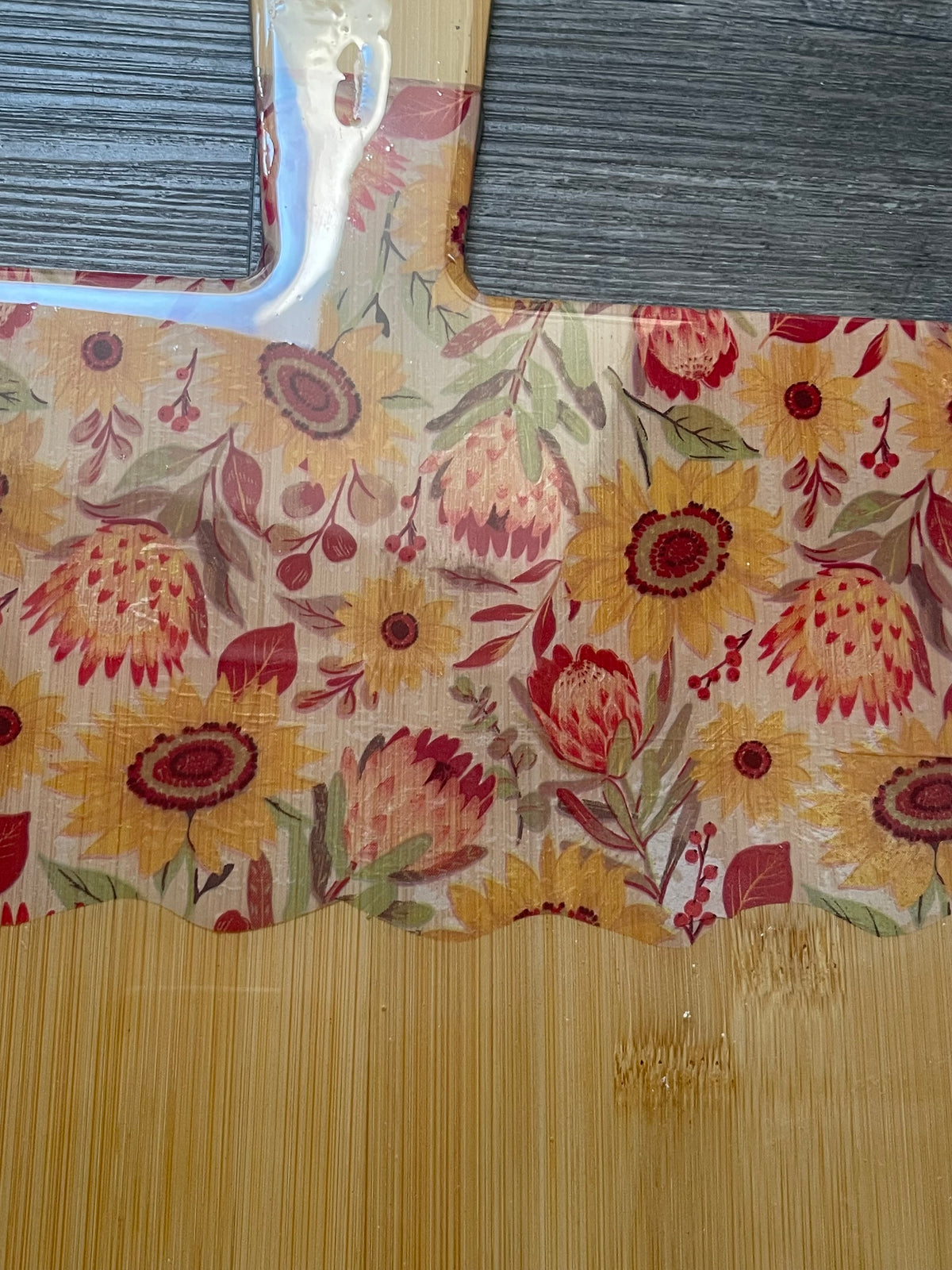 Fall floral resin cheeseboard
