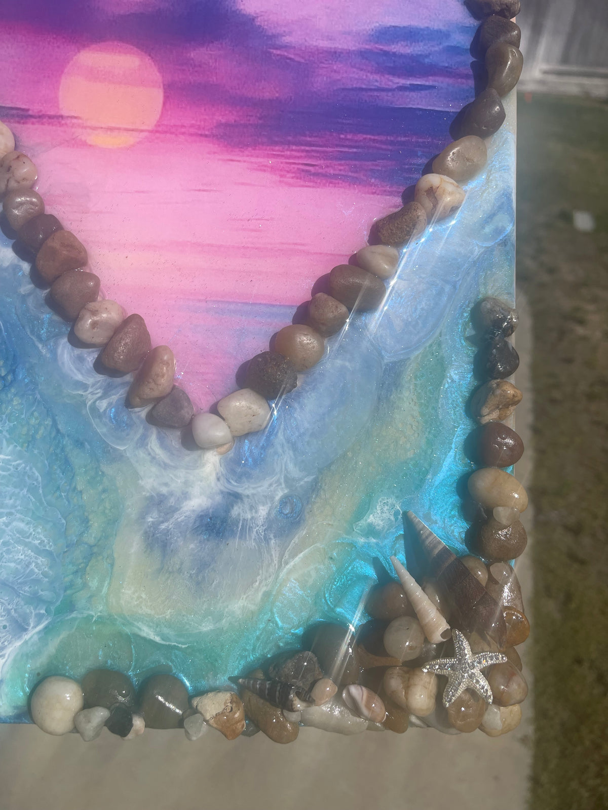 Ocean pour Heart Sunset painting