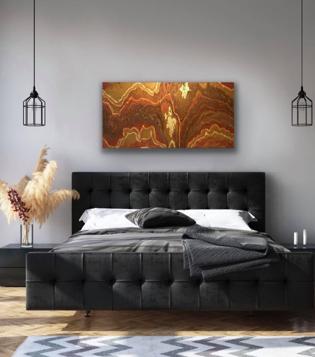 Copper pour with Gold Leaf