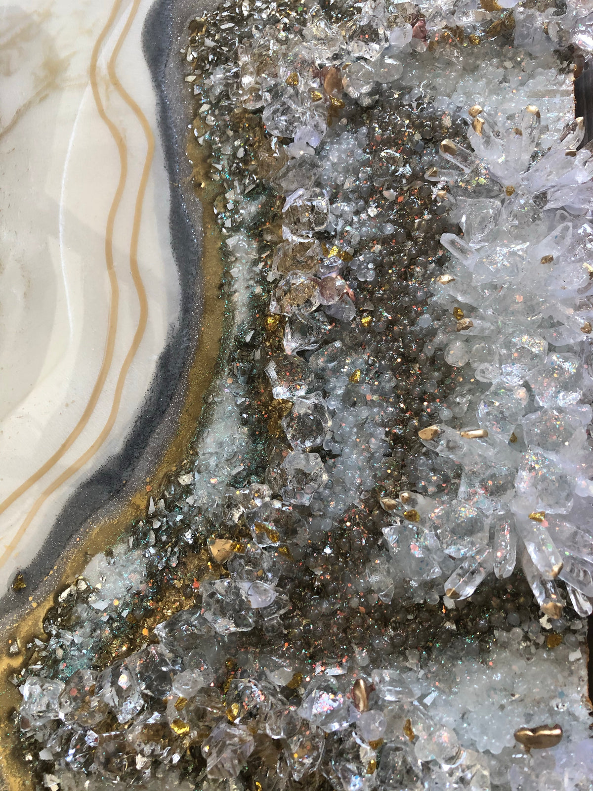 Clear quartz two panel painting