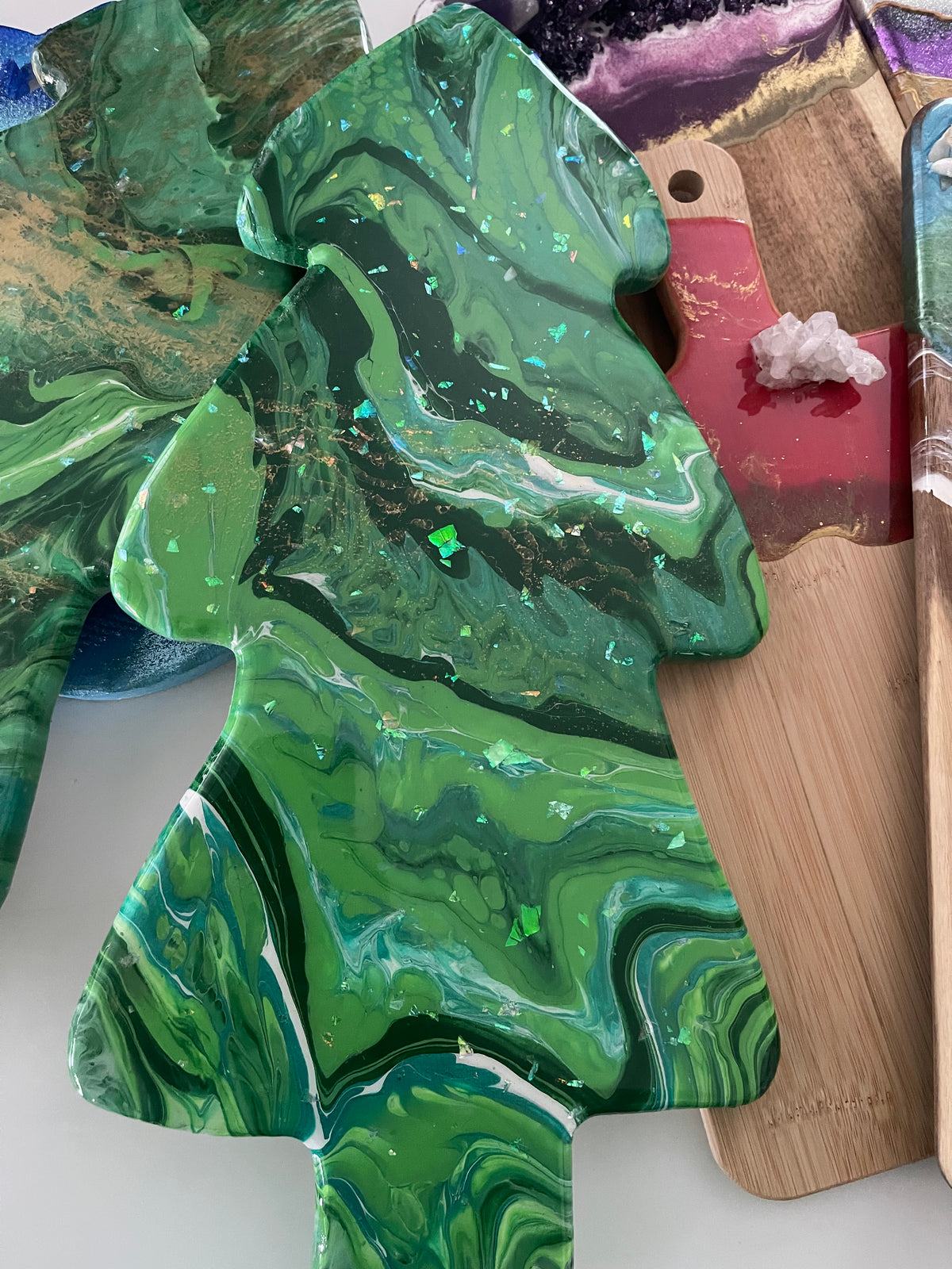 Christmas Tree Resin Cheeseboard