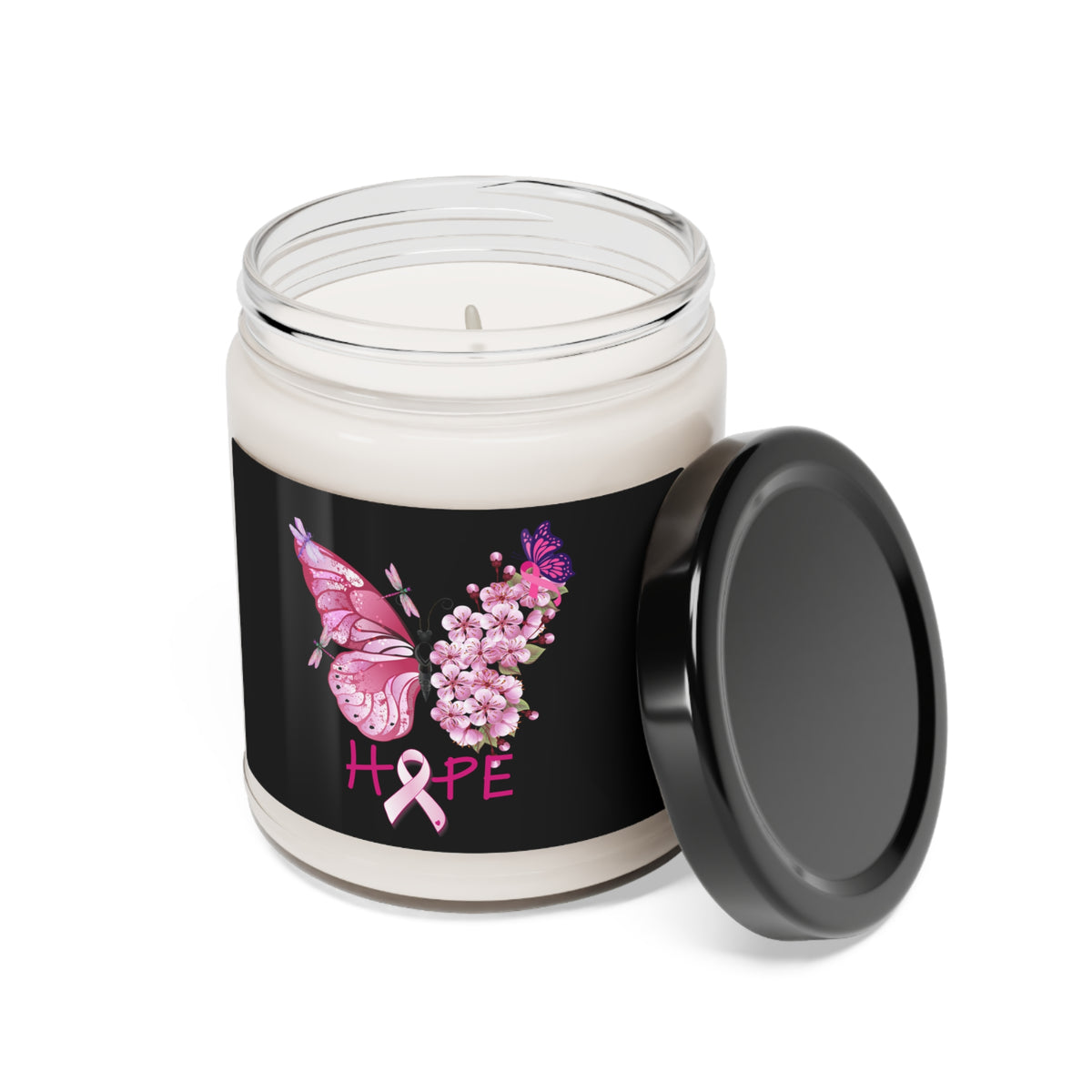 Butterfly Hope Breast Cancer Scented Soy Candle, 9oz