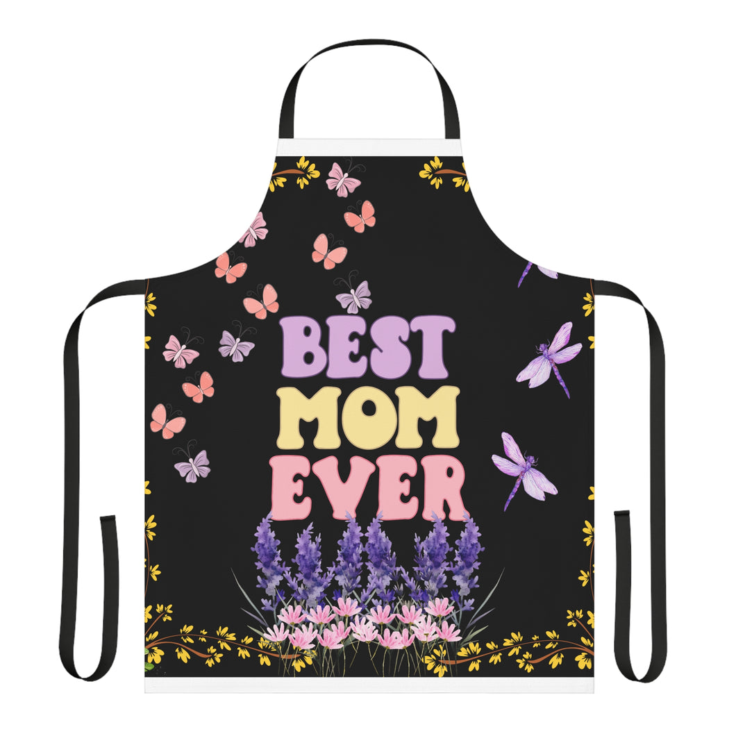 BEST MOM EVER Apron, 5-Color Straps (AOP)