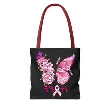 Load image into Gallery viewer, Butterfly Hope Breast Cancer Double sided Tote Bag