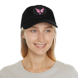 Butterfly Hope Breast Cancer Leather Patch Hat