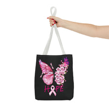 Load image into Gallery viewer, Butterfly Hope Breast Cancer Double sided Tote Bag