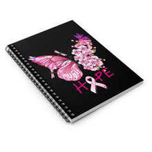 Load image into Gallery viewer, Butterfly Hope Breast Cancer Spiral Notebook - Ruled Line