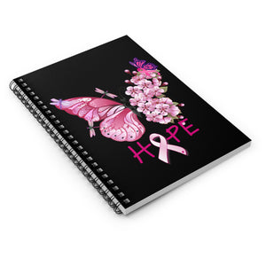 Butterfly Hope Breast Cancer Spiral Notebook - Ruled Line