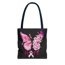 Load image into Gallery viewer, Butterfly Hope Breast Cancer Double sided Tote Bag