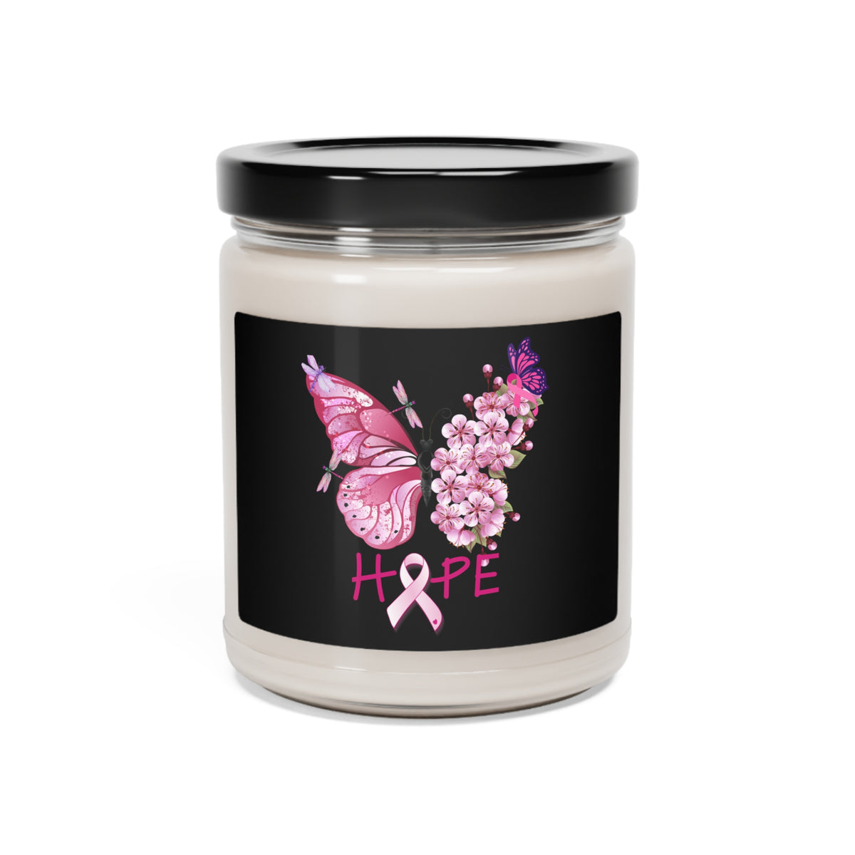 Butterfly Hope Breast Cancer Scented Soy Candle, 9oz