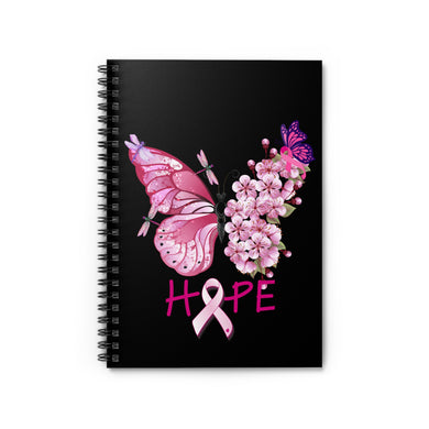 Butterfly Hope Breast Cancer Spiral Notebook - Ruled Line