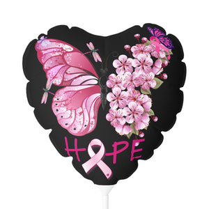 Butterfly Hope Breast Cancer Balloon (Round and Heart-shaped), 11"