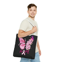 Load image into Gallery viewer, Butterfly Hope Breast Cancer Double sided Tote Bag