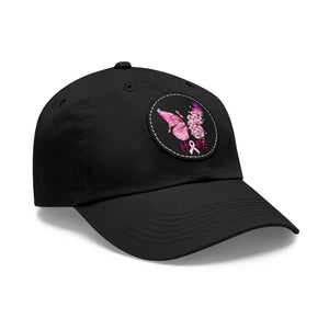 Butterfly Hope Breast Cancer Leather Patch Hat