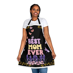 BEST MOM EVER Apron, 5-Color Straps (AOP)