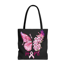 Load image into Gallery viewer, Butterfly Hope Breast Cancer Double sided Tote Bag