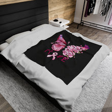 Load image into Gallery viewer, Butterfly Hope Breast Cancer Velveteen Plush Blanket
