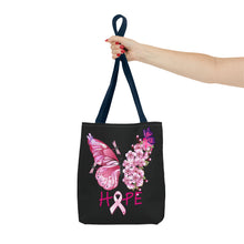 Load image into Gallery viewer, Butterfly Hope Breast Cancer Double sided Tote Bag