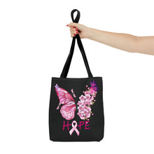 Load image into Gallery viewer, Butterfly Hope Breast Cancer Double sided Tote Bag