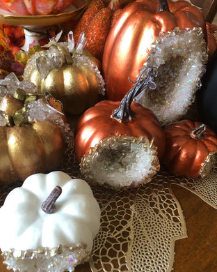 Crystal Pumpkins Orange and white