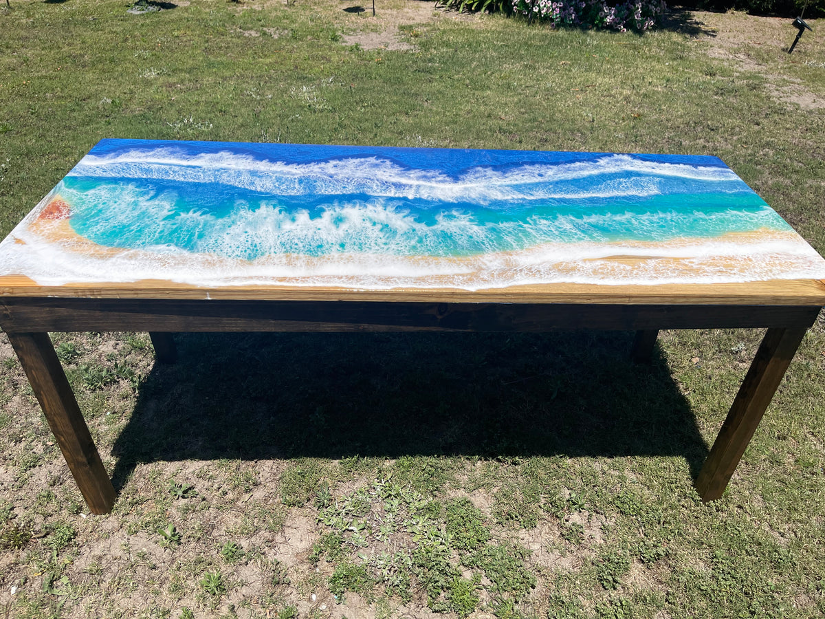 Resin Ocean Pour coffee table