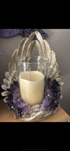 Load image into Gallery viewer, Crystal embellished Angel wing candle holder