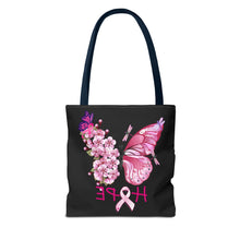 Load image into Gallery viewer, Butterfly Hope Breast Cancer Double sided Tote Bag