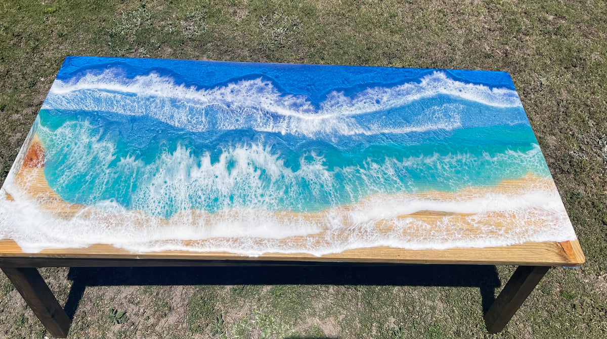 Resin Ocean Pour coffee table