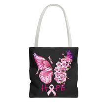 Load image into Gallery viewer, Butterfly Hope Breast Cancer Double sided Tote Bag