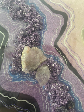 Amethyst Crystal resin geode painting