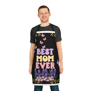 BEST MOM EVER Apron, 5-Color Straps (AOP)