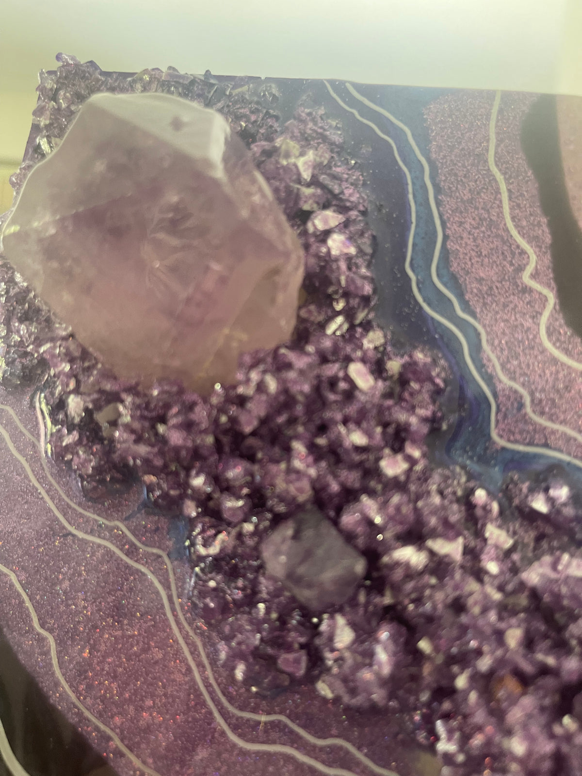 Amethyst Crystal resin geode painting