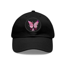 Load image into Gallery viewer, Butterfly Hope Breast Cancer Leather Patch Hat