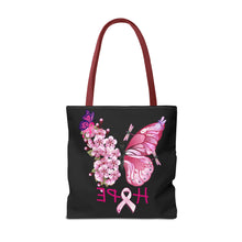 Load image into Gallery viewer, Butterfly Hope Breast Cancer Double sided Tote Bag