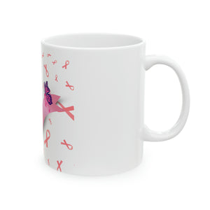 Breast Cancer Ribbon Ceramic Mug, 11oz