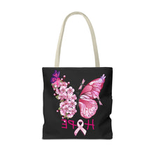 Load image into Gallery viewer, Butterfly Hope Breast Cancer Double sided Tote Bag