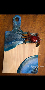 Turtle ocean resin cheeseboard class $65 size board (18”x10”) May 25