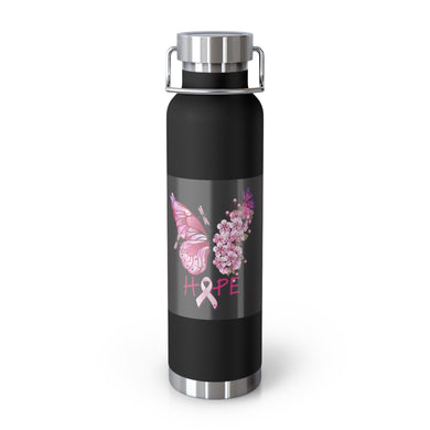 Butterfly Hope Breast Cancer Copper Vacuum Insulated Bottle, 22oz