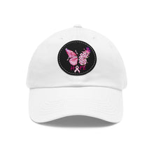 Load image into Gallery viewer, Butterfly Hope Breast Cancer Leather Patch Hat