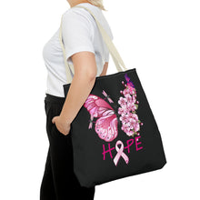 Load image into Gallery viewer, Butterfly Hope Breast Cancer Double sided Tote Bag