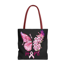 Load image into Gallery viewer, Butterfly Hope Breast Cancer Double sided Tote Bag