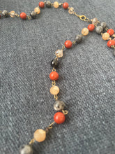 Load image into Gallery viewer, Red Jasper,larvakite Crystal necklace and earring set