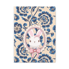 Load image into Gallery viewer, Blue floral bunny stretched canvas