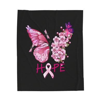 Butterfly Hope Breast Cancer Velveteen Plush Blanket