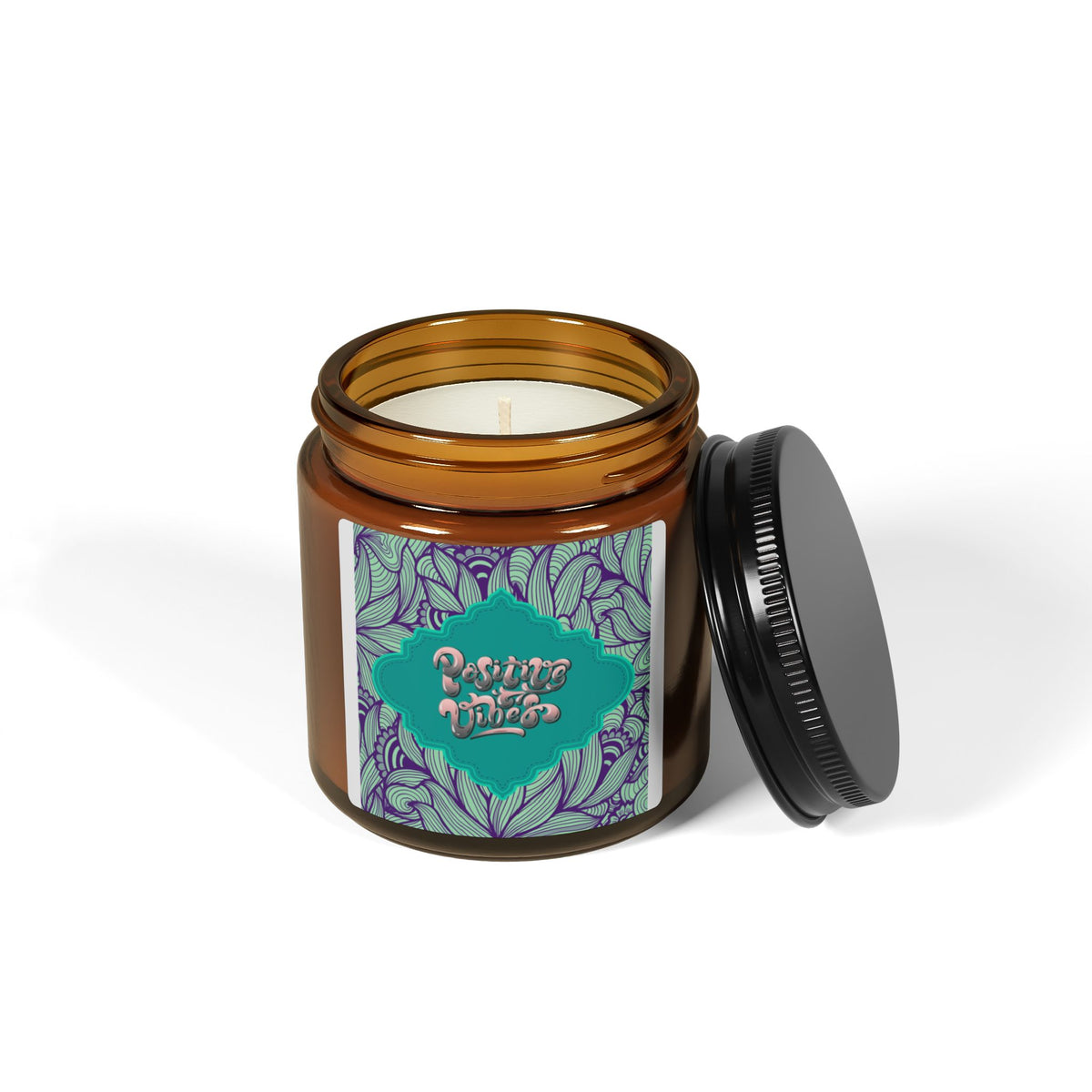 Positive Vibes Scented Soy Candle (Multi-Size, Amber Jar)