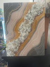 Load image into Gallery viewer, Clear quartz crystal resin geode painting